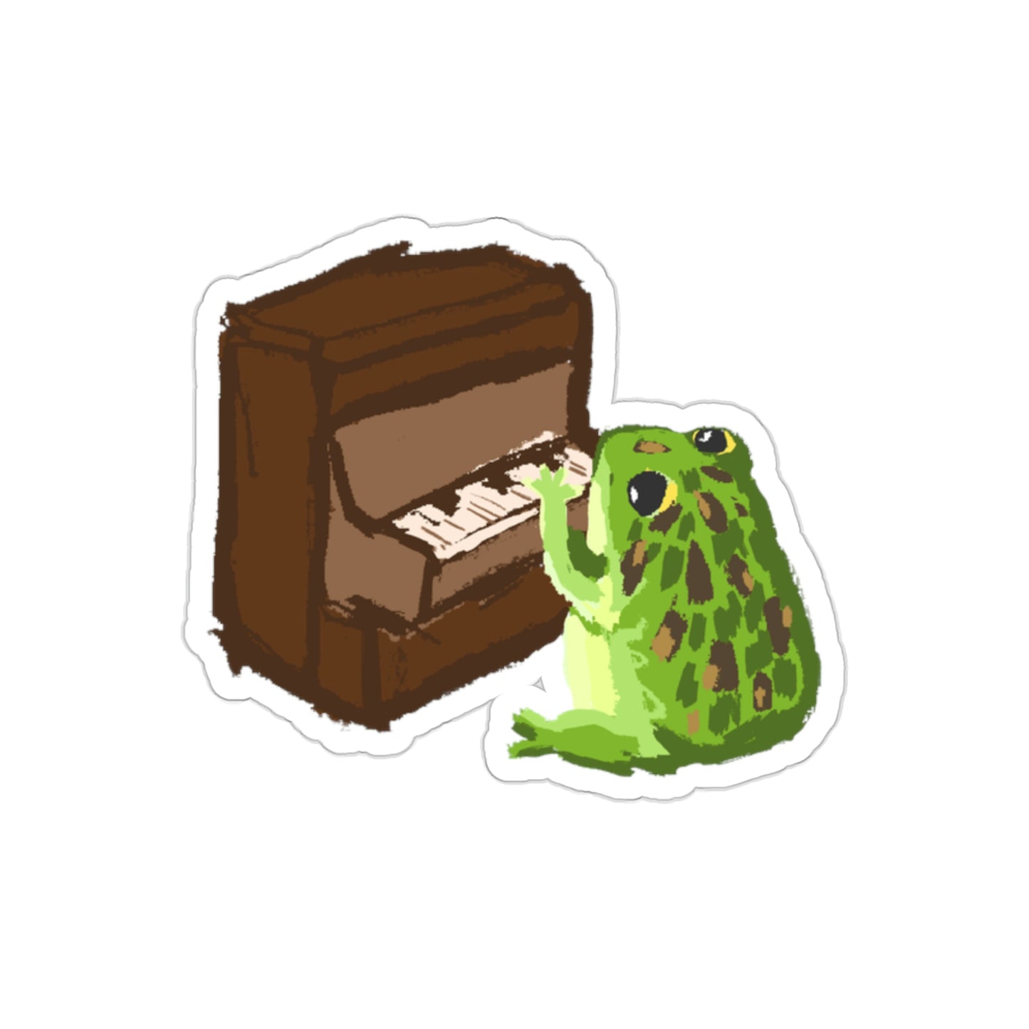 Piano Frog Sticker