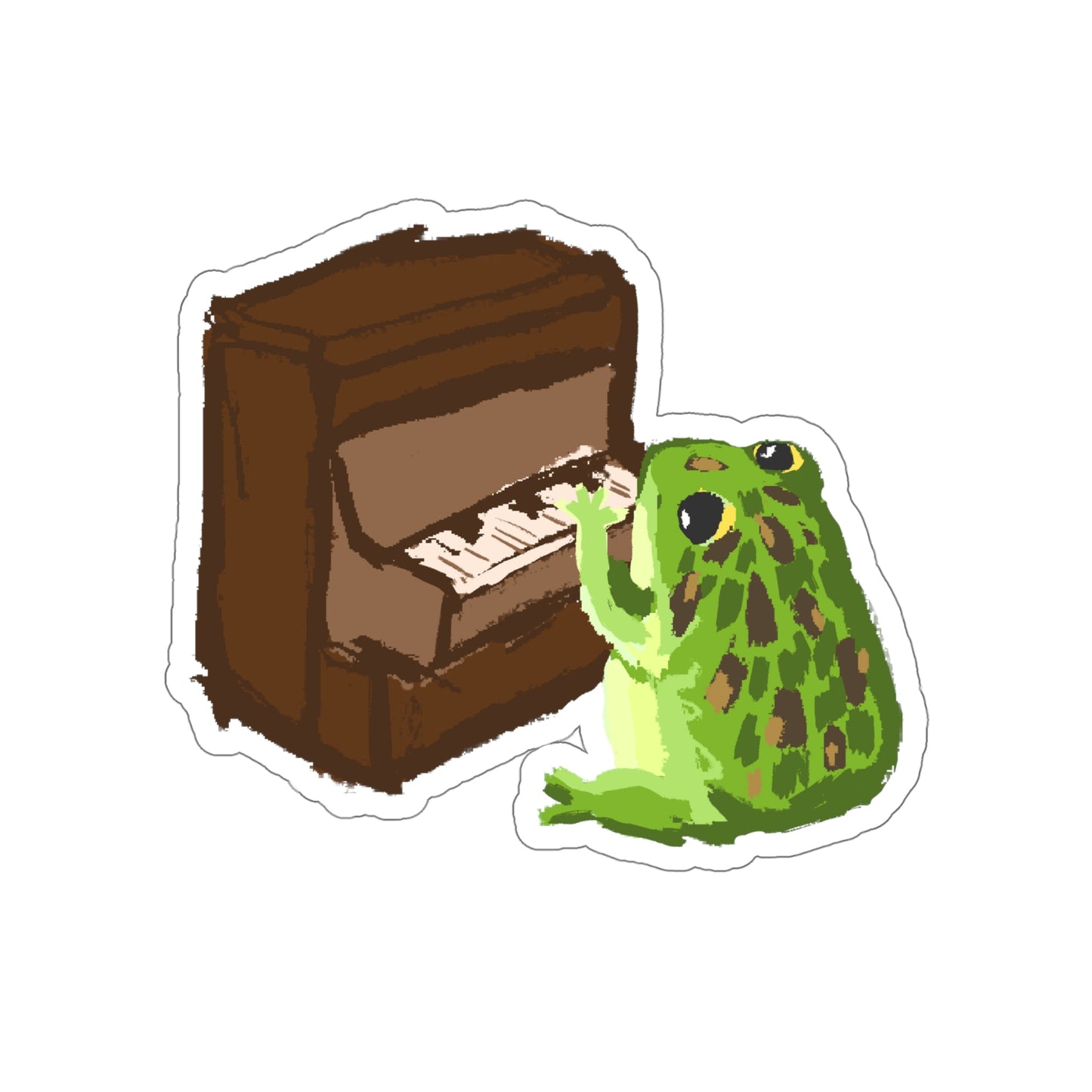 Piano Frog Sticker