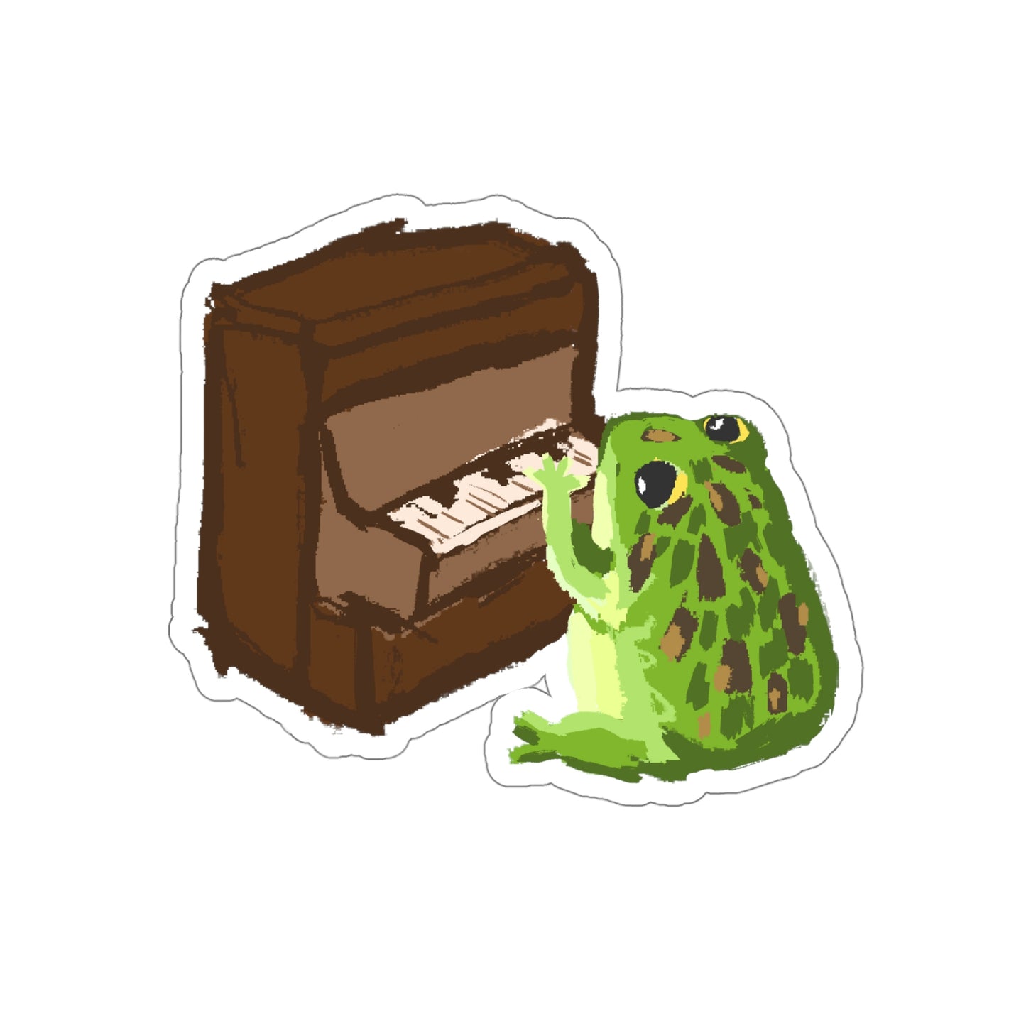 Piano Frog Sticker