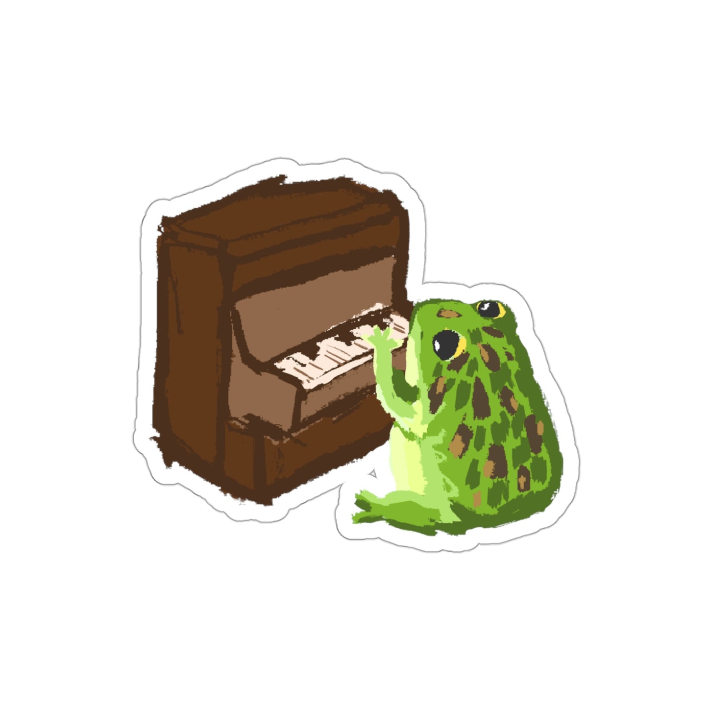 Piano Frog Sticker